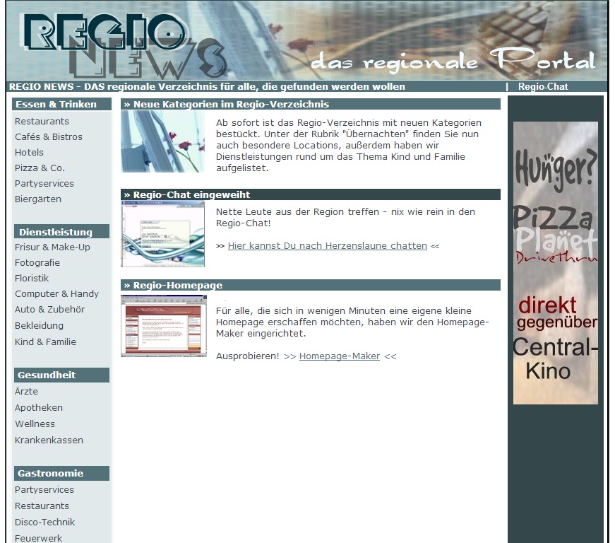 Webprojekt Regio-Verzeichnis Portal | Geld Verdienen
