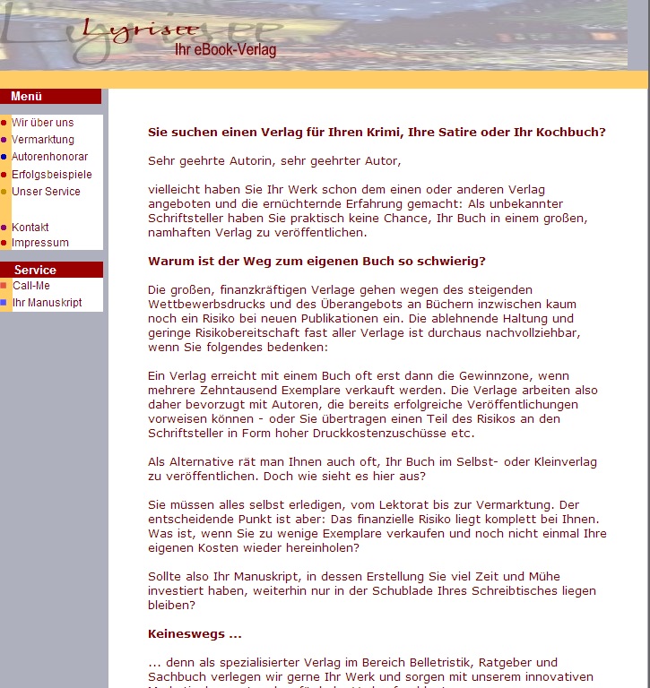 Webprojekt eBook-Verlag | Webseite | Portal | Geld Verdienen