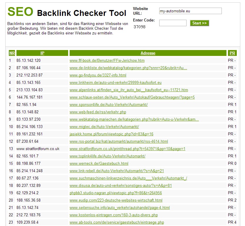 SEO Backlink Checker Tool Script Besucher Magnet
